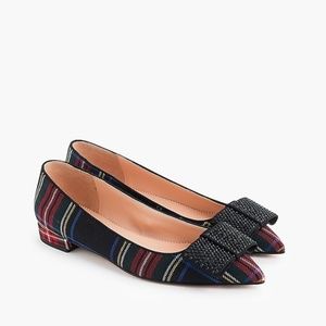 NEW J Crew Plaid Tartan Pointed-Toe Flats size 7